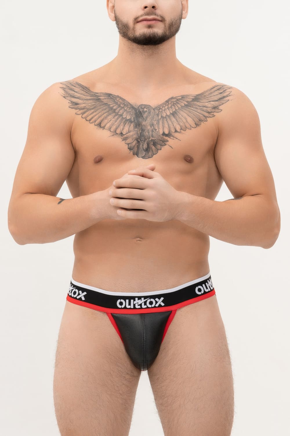 Outtox. Jock with Snap Codpiece. Black+Red