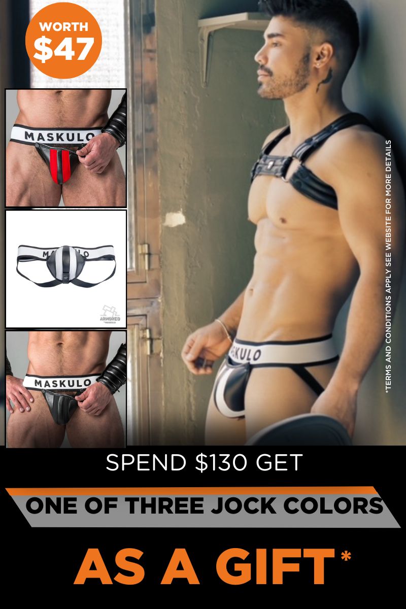 Get masculine jock for free with your 130+ order!