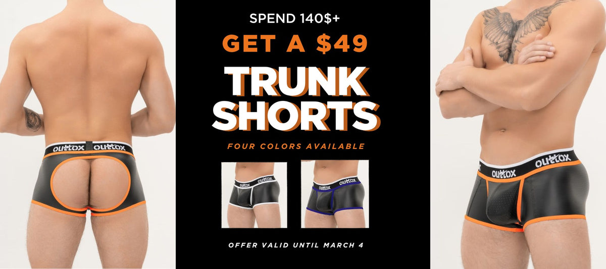 Outtox Open Rear Trunk Shorts with Snap Codpiece for free with your purchase