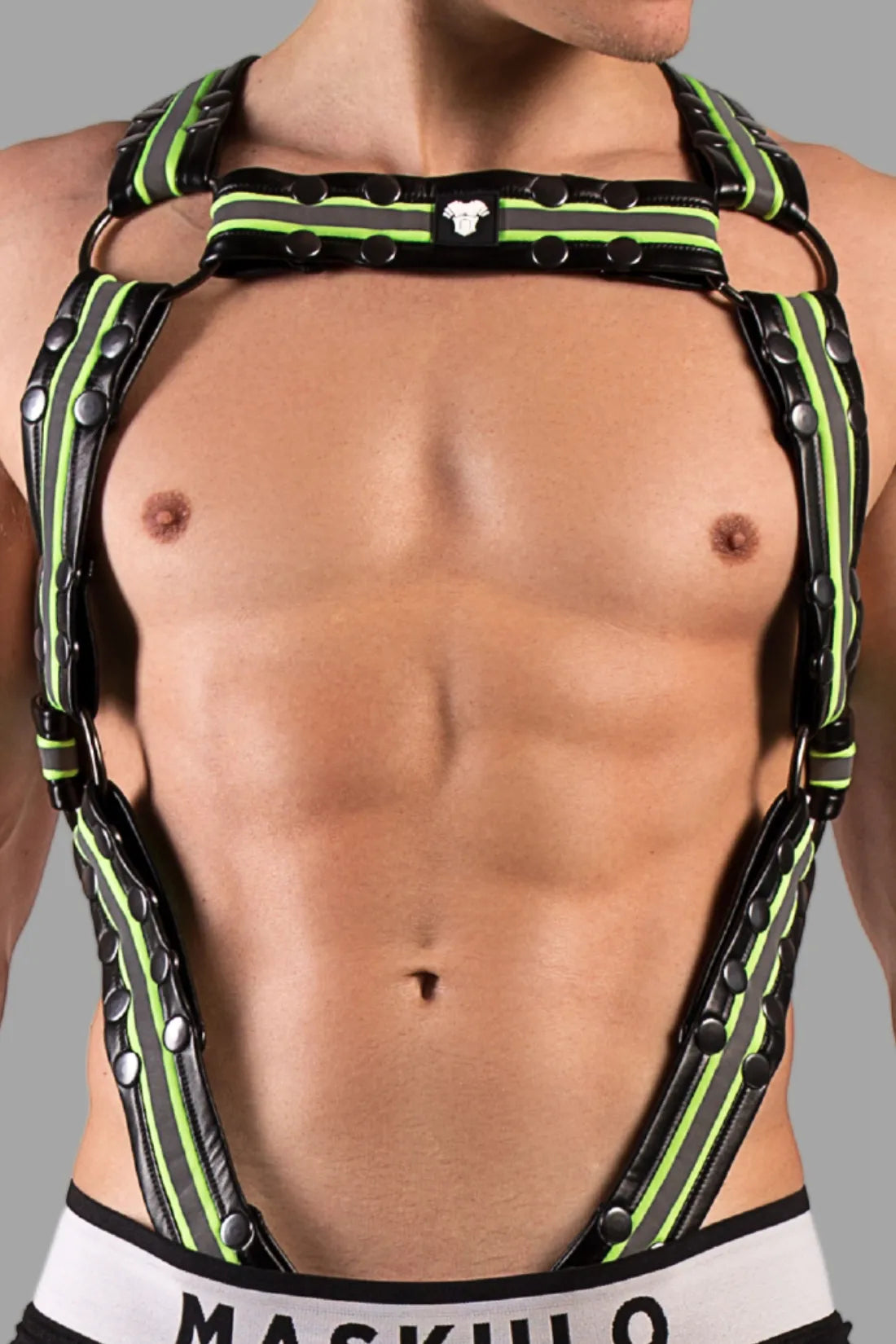 Harnais de corps pour homme. Noir et vert « Neon »