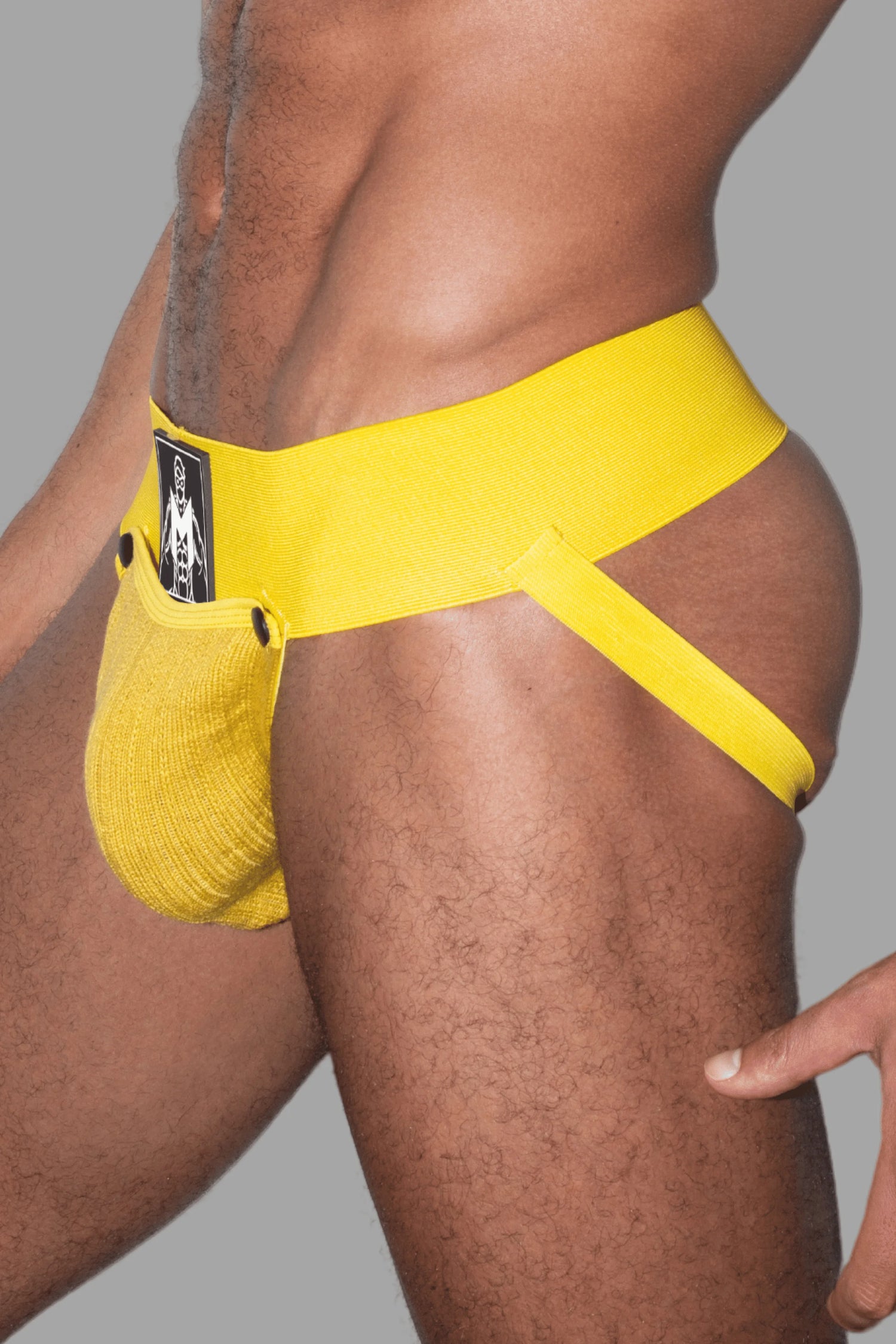 Brad Cyclone. Jockstrap avec Poche Amovible. Jaune