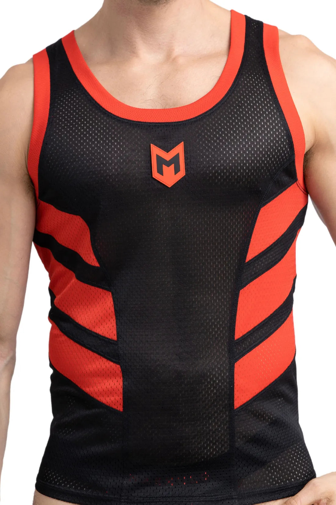 Skulla. Mesh Tank Top. Black & Red