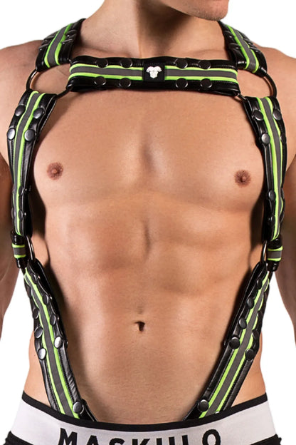 Harnais de corps pour homme. Noir et vert « Neon »