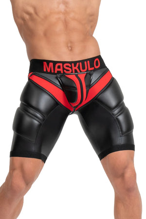 Shorts de Ciclismo 'Big Bulge'. Preto e Vermelho