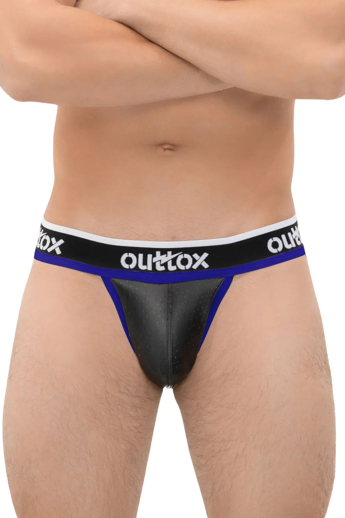 Jock con bragueta Snap. Negro+Azul &