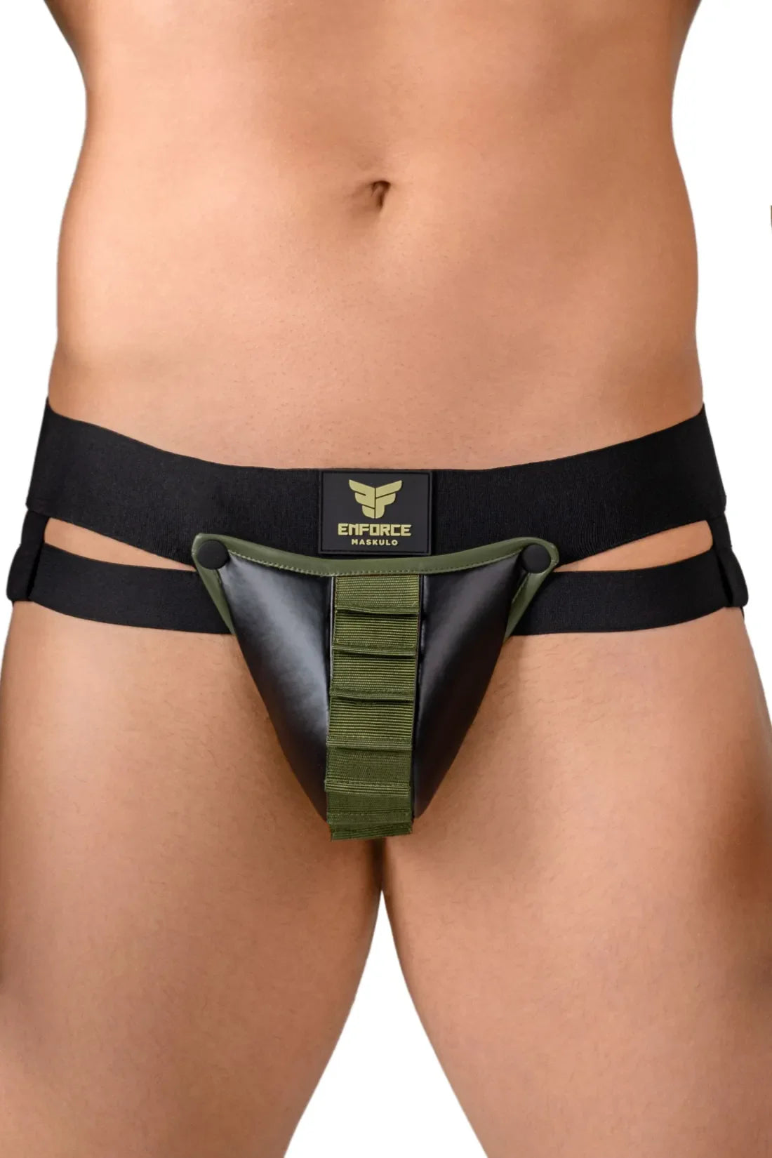 Shot Belt Codpiece Jock. Zwart