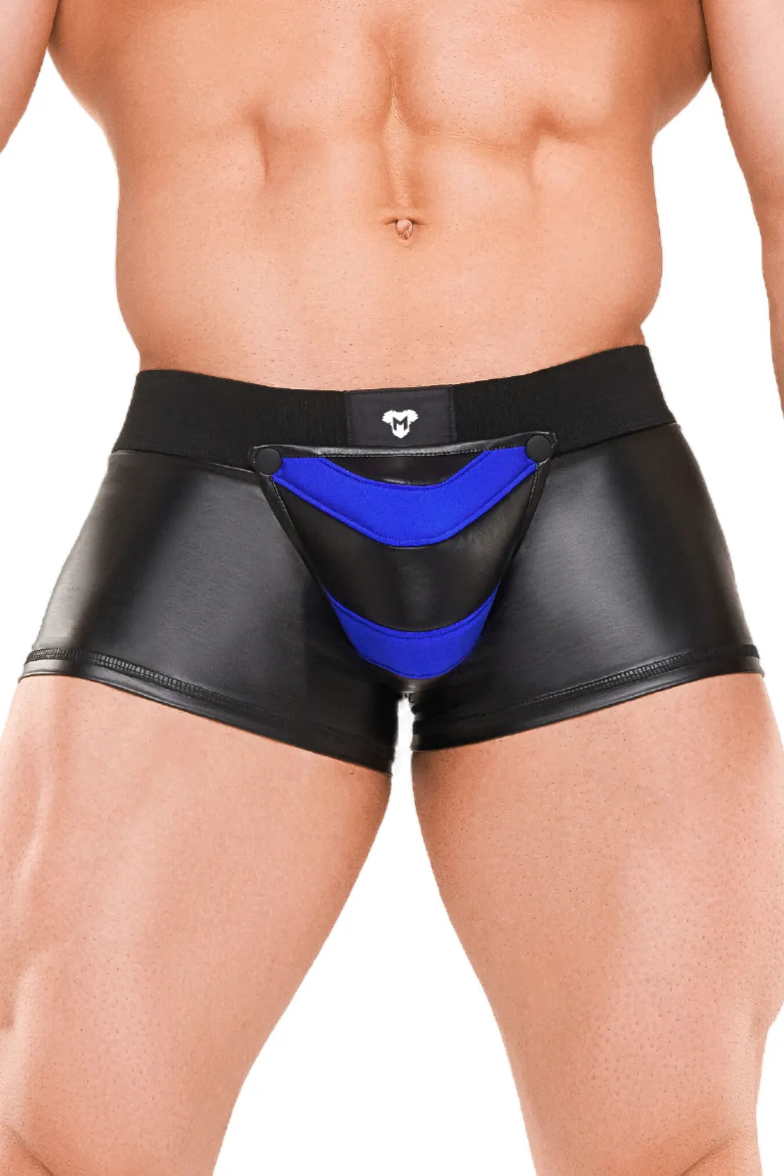 Armored Next. Shorts de tronco masculino. Preto e azul 'Royal'