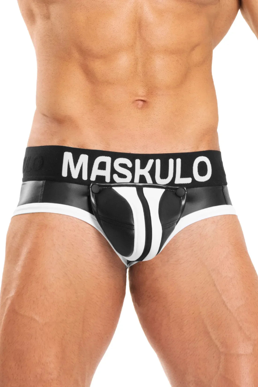 Basic Briefs with Pouch Snap. Black & White