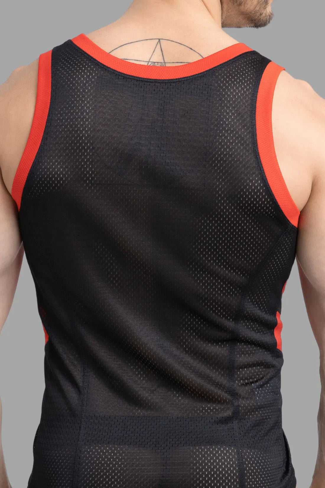 Skulla. Mesh Tank Top. Black & Red