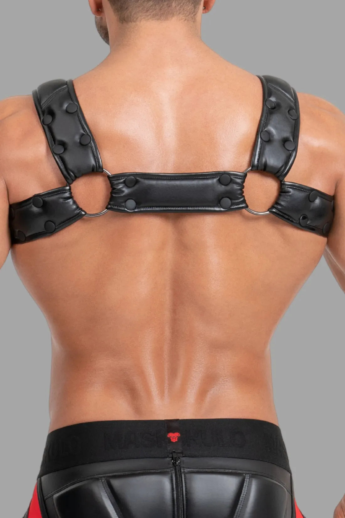 Body Harness with Push-up Effect. Black & Red