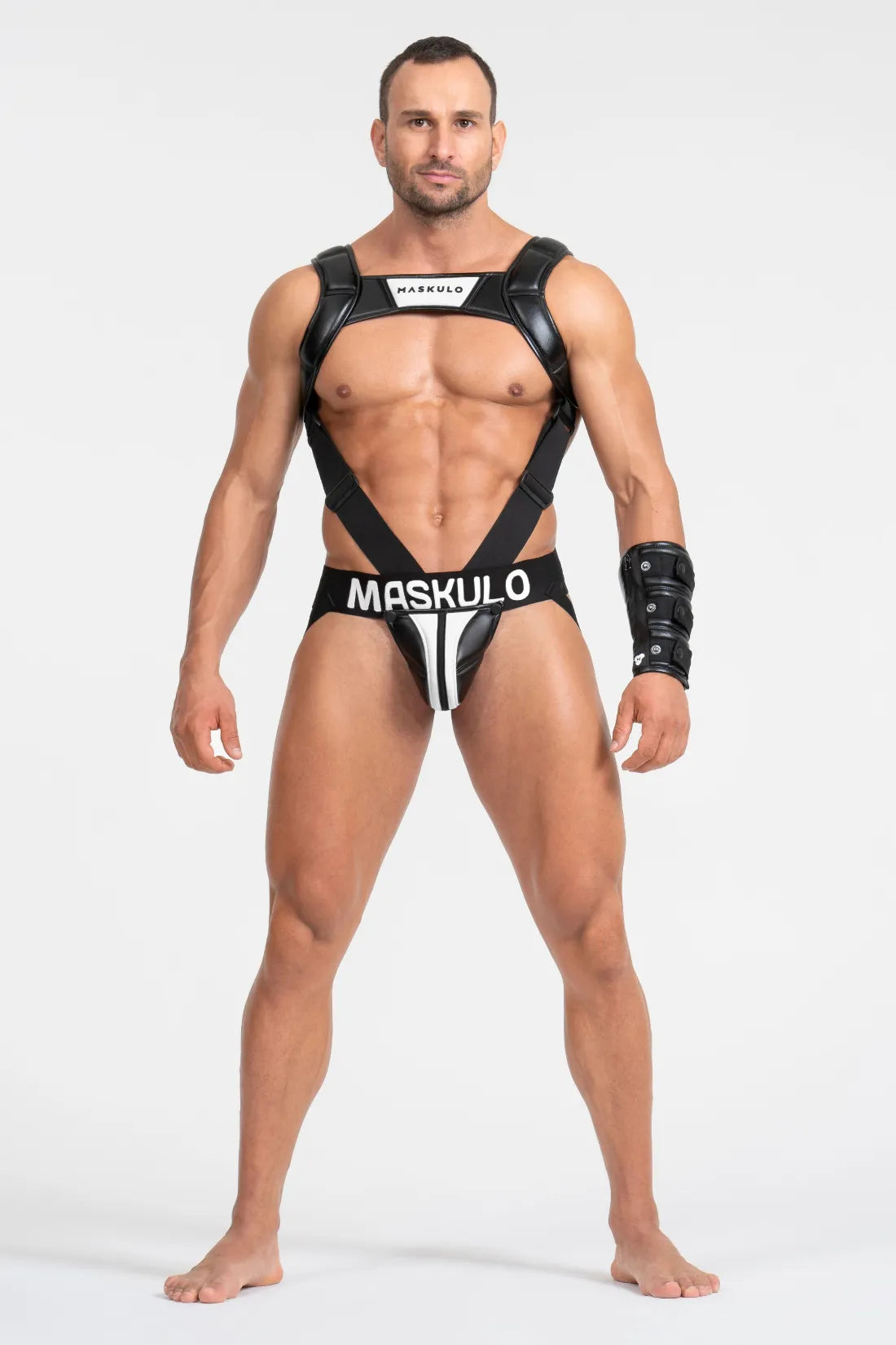 Body Harness with Push-up Effect. Black & White