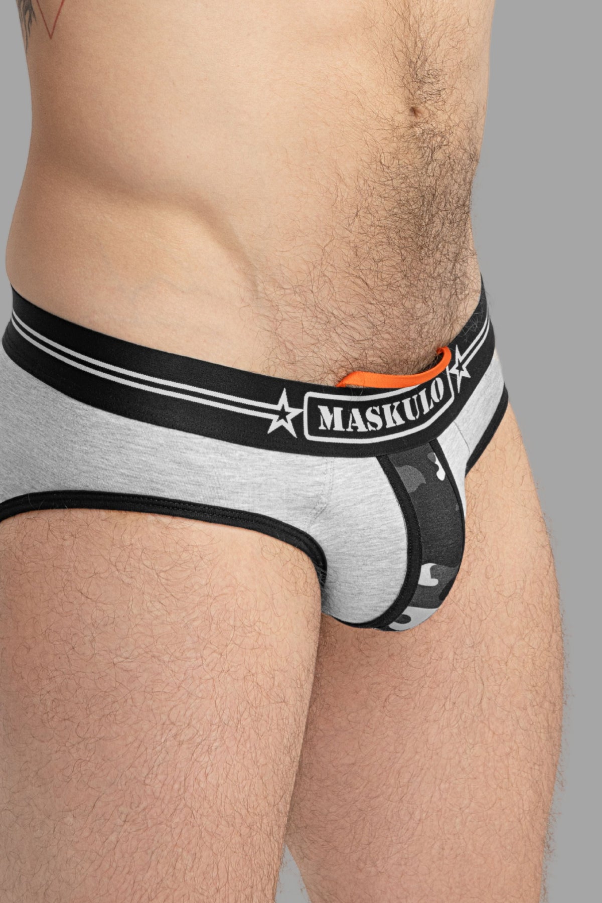 Military Briefs with Lifter. Grey & Black