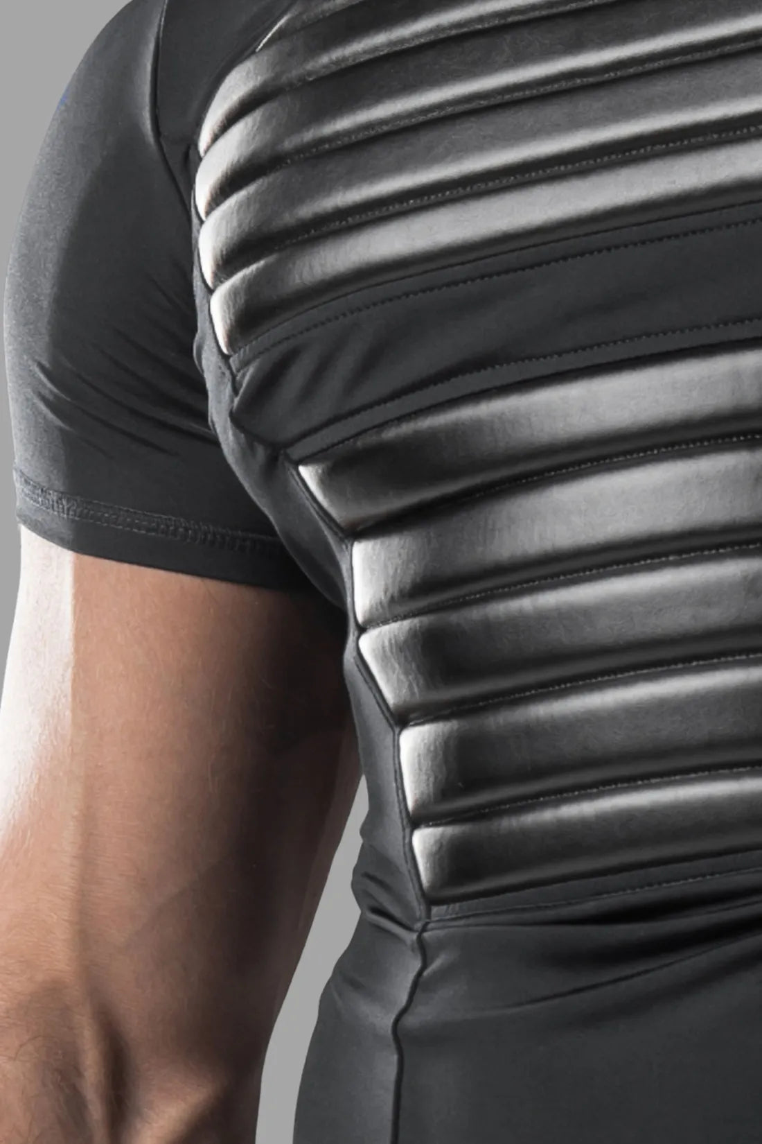 Armored. Men's T-Shirt. Spandex. Front Pads. Black