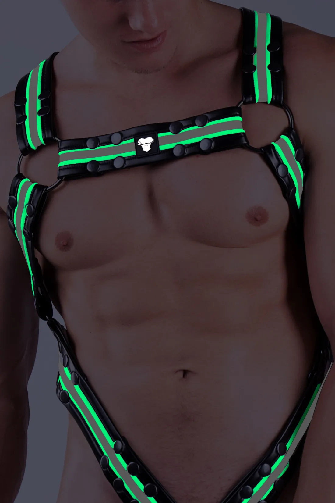 Harnais de corps pour homme. Noir et vert « Neon »