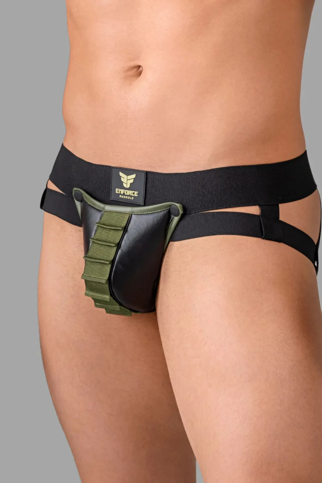 Shot Belt Codpiece Jock. Zwart