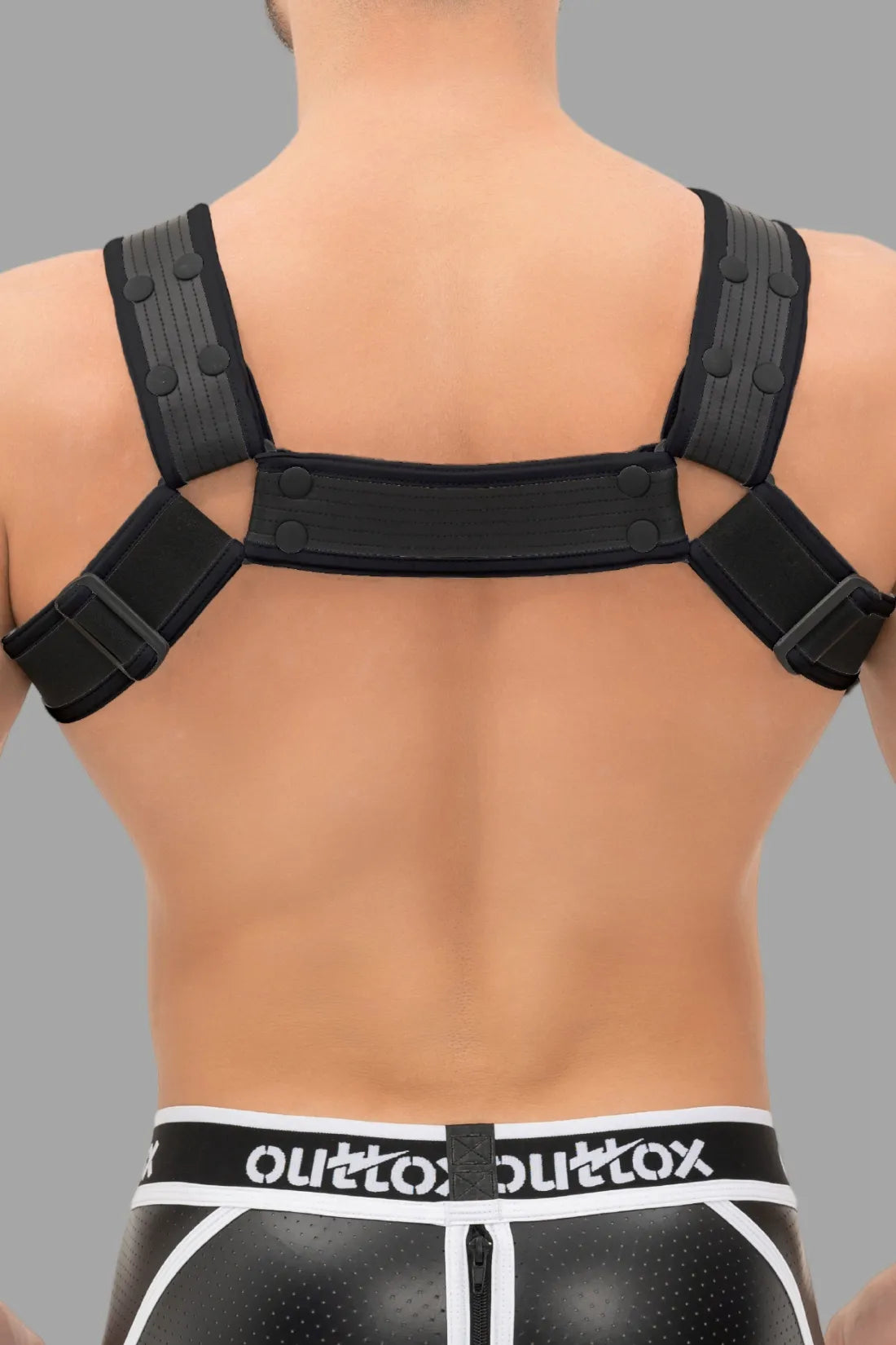 Outtox. Body Harness with Snaps. Black