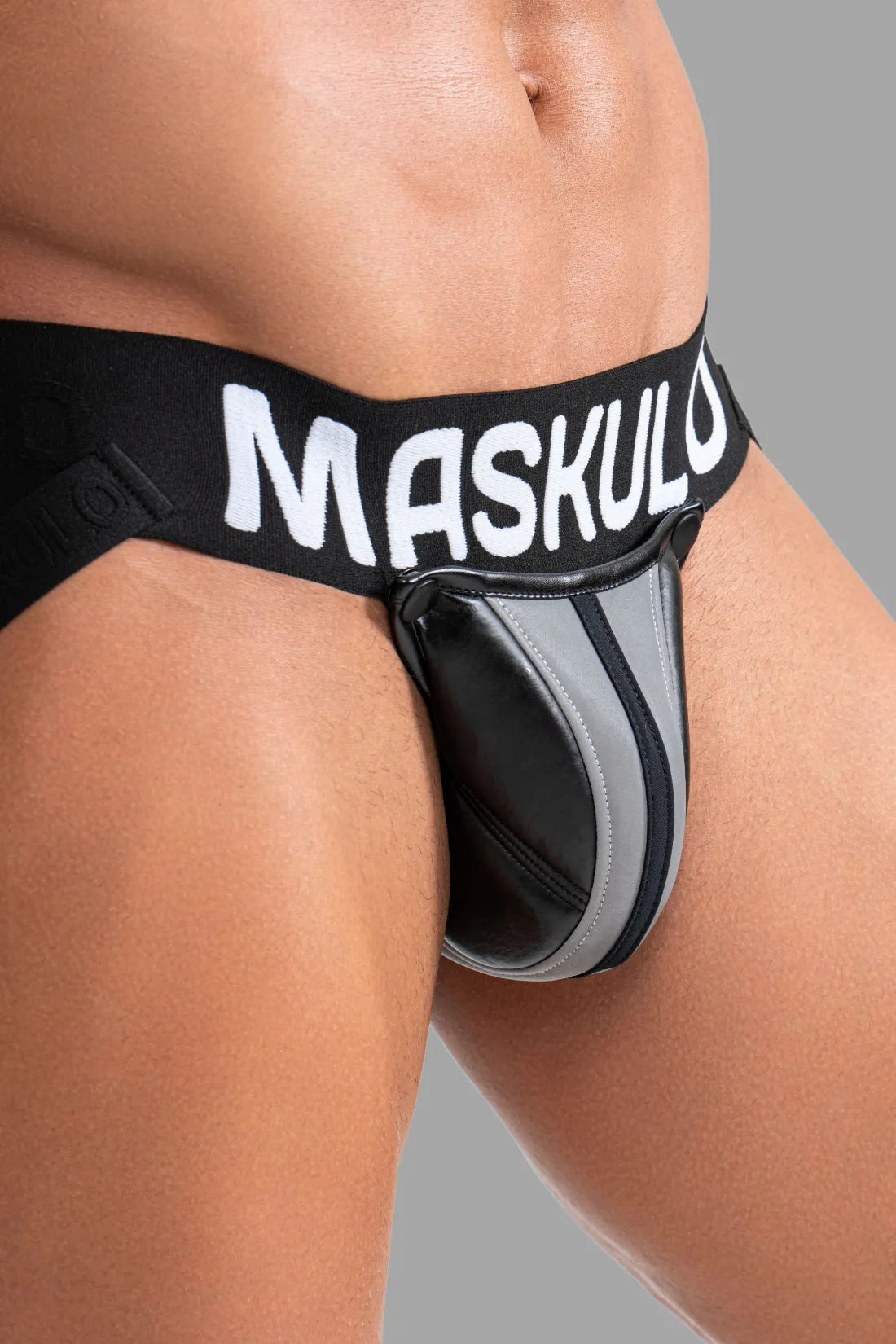 Jock 'Big Bulge'. Negro y gris 'Reflective Light'