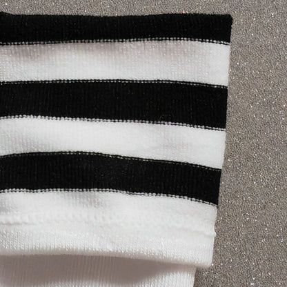 Long Socks. White + Black Stripes