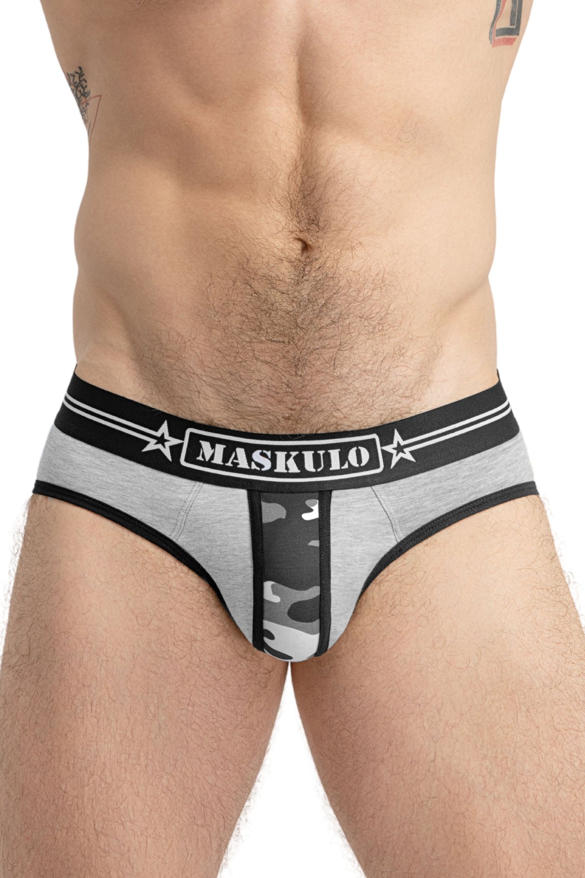 Military Briefs with Lifter. Grey & Black