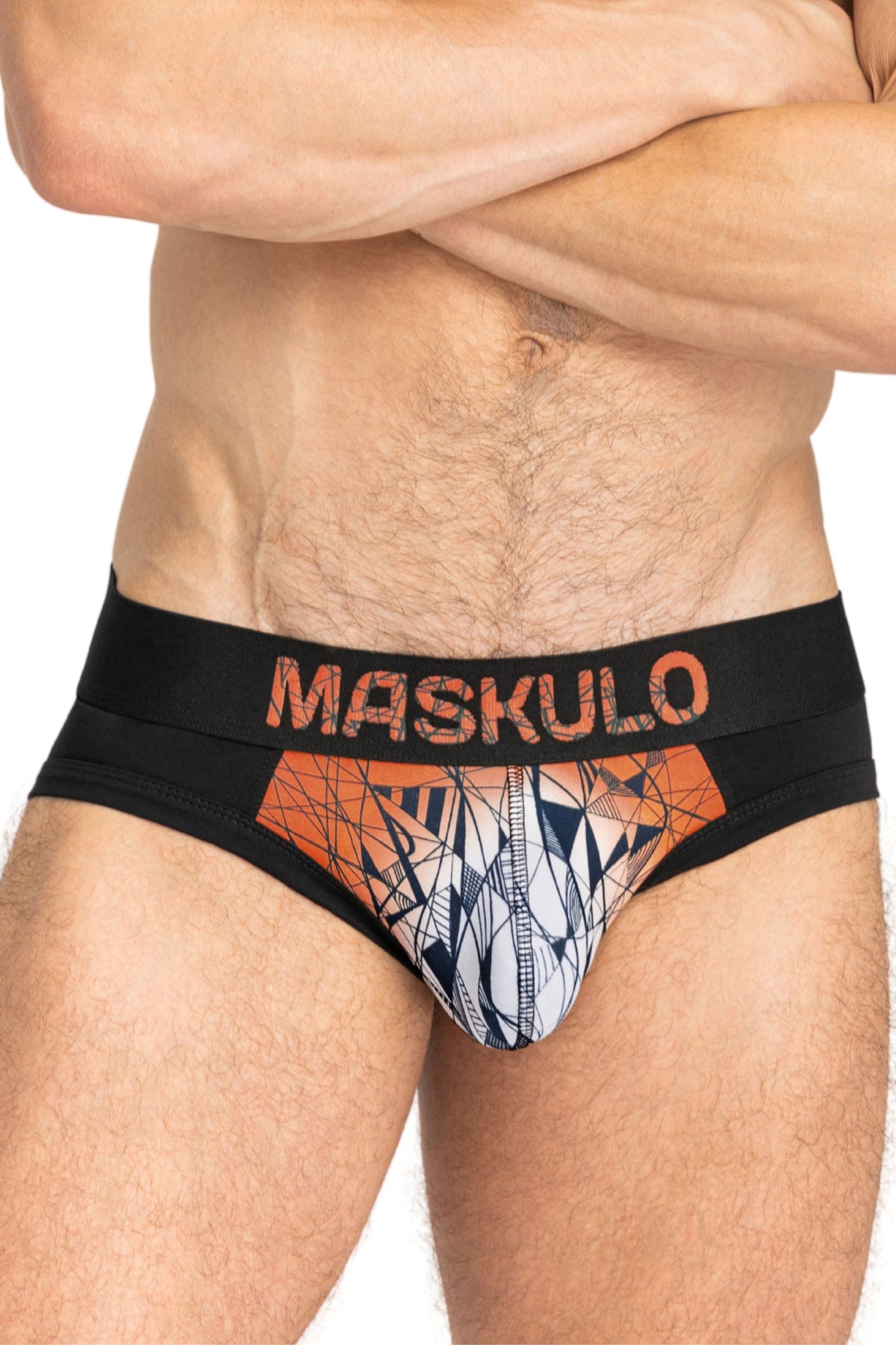 ARMOR Briefs com efeito ART-X. Preto e Laranja