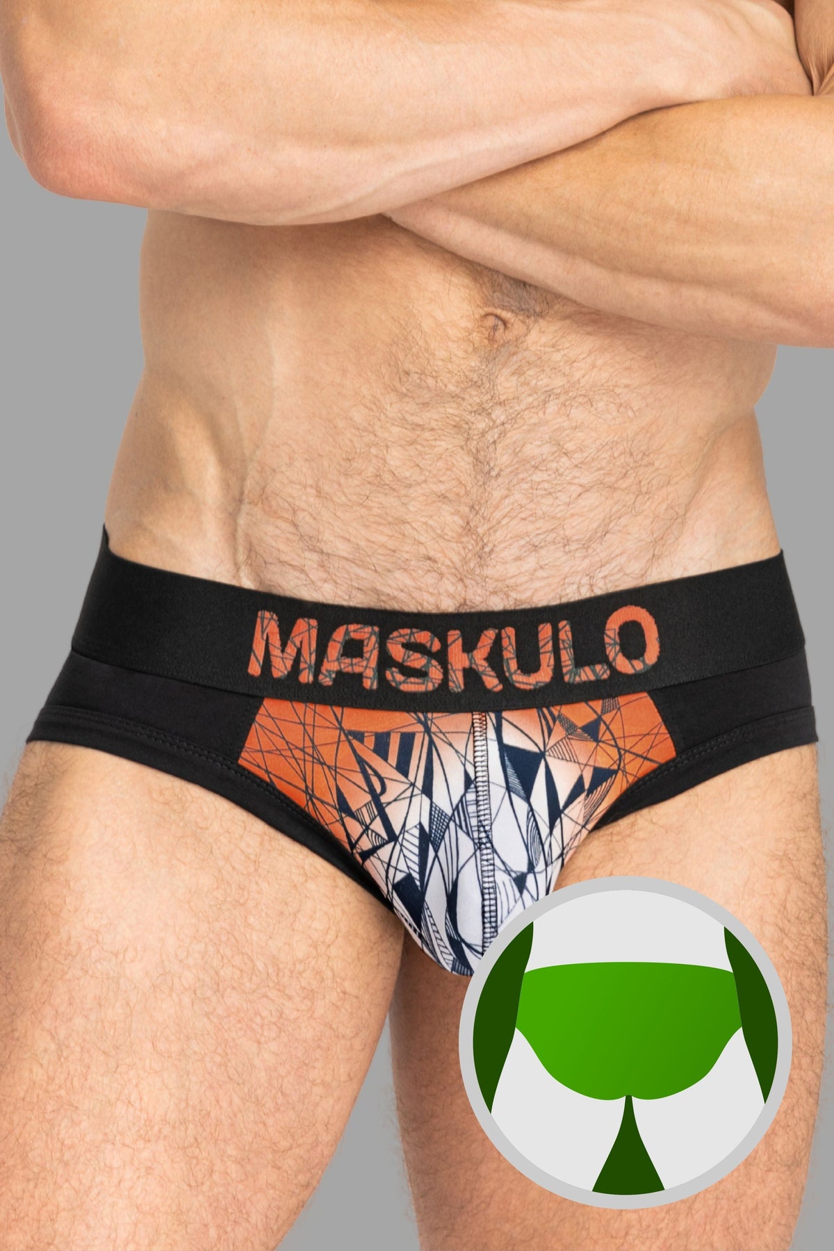 ARMOR Briefs con efecto ART-X. Negro y naranja