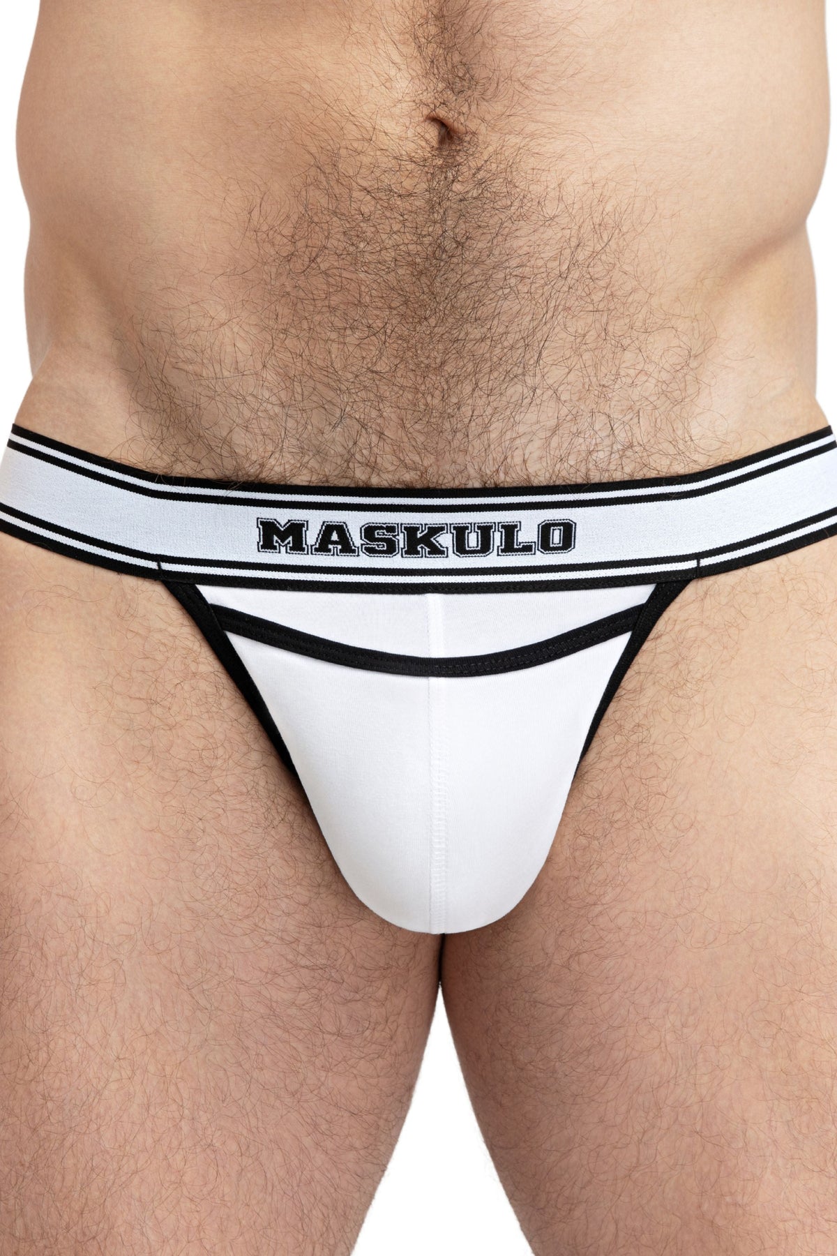 College Cotton Jock. White & Black