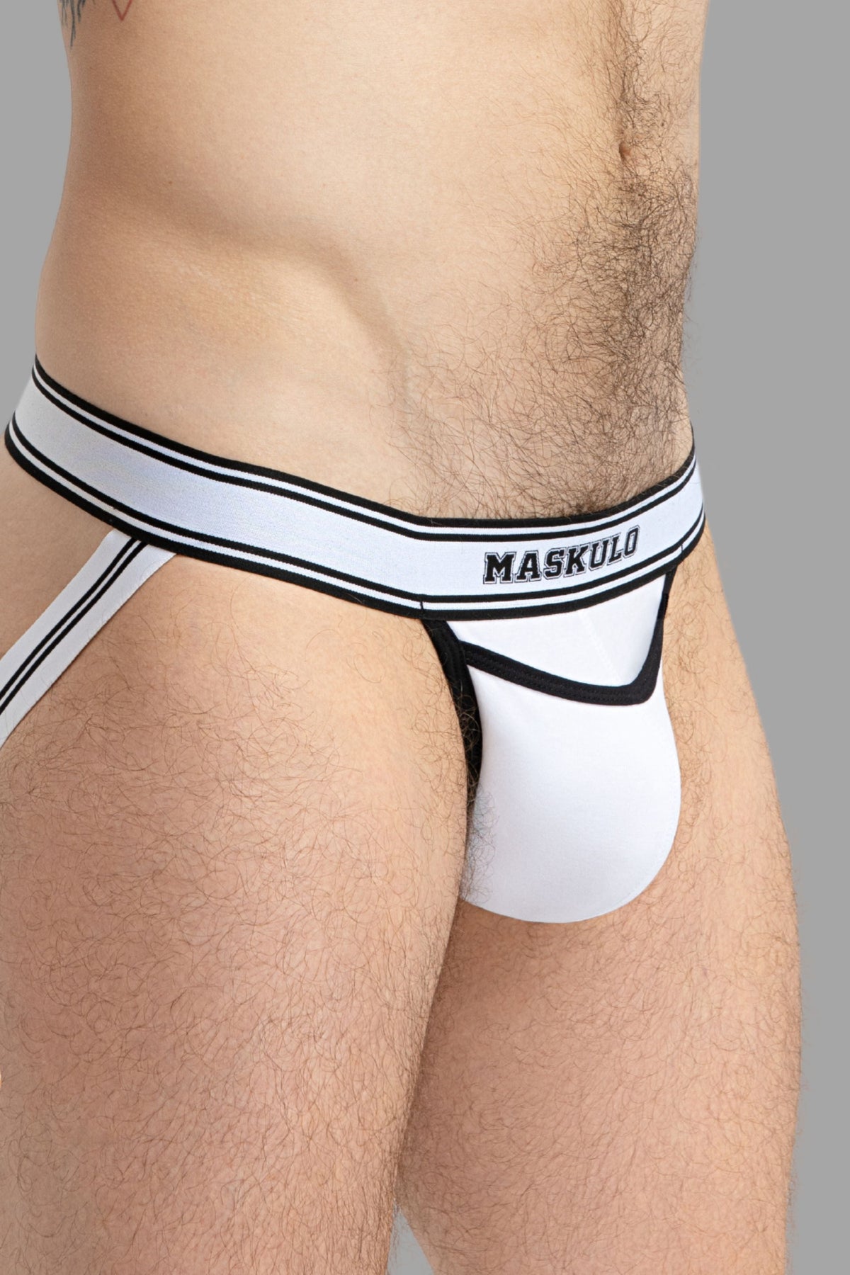 College Cotton Jock. White & Black