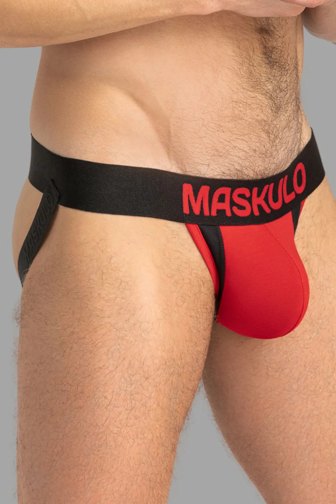 Jock Captain-A O-INSIDE-POUCH. Rouge et noir