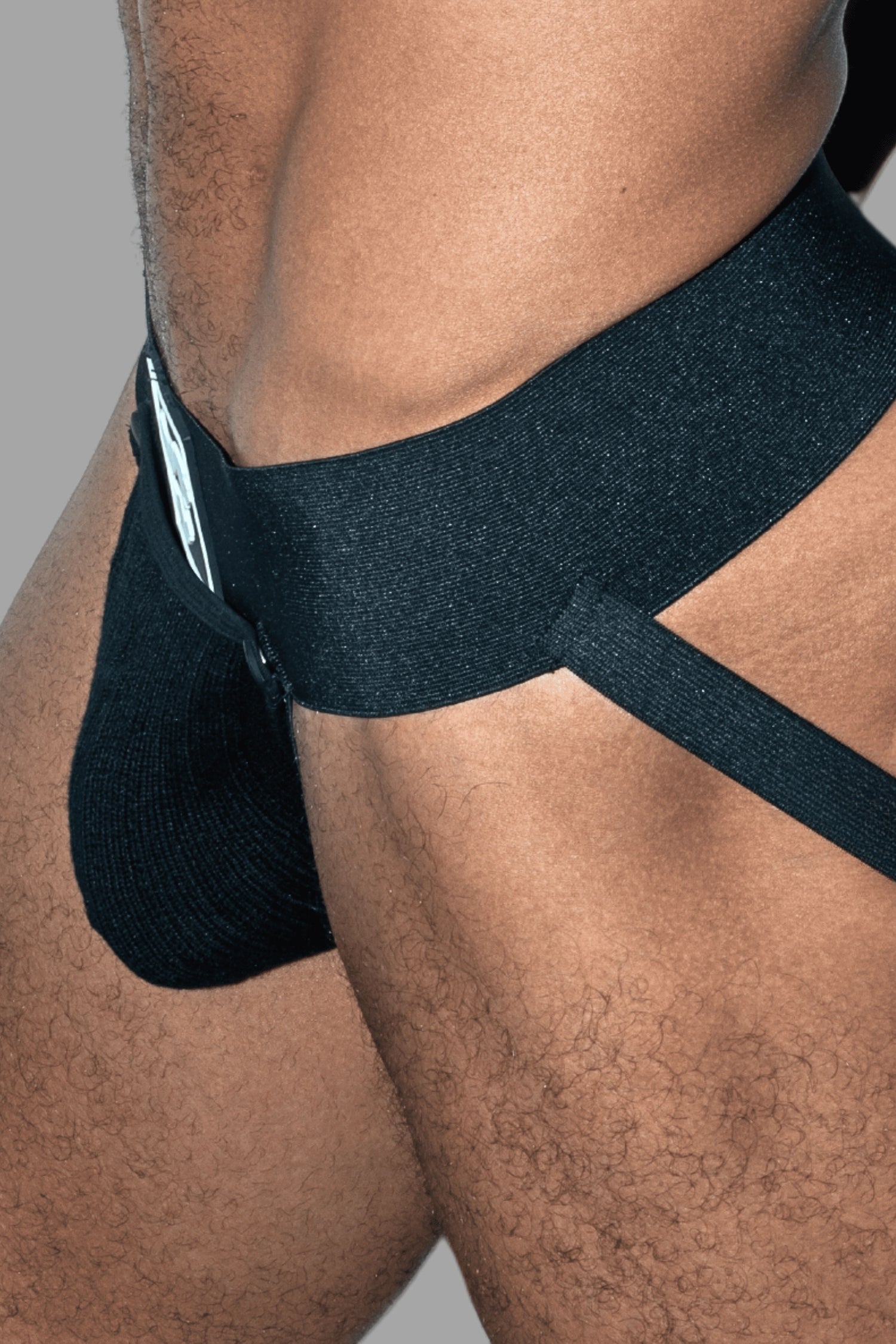 Frank Cyclone. Jockstrap avec Poche Amovible. Noir