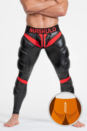 Leggings 'Big Bulge'. Black & Red