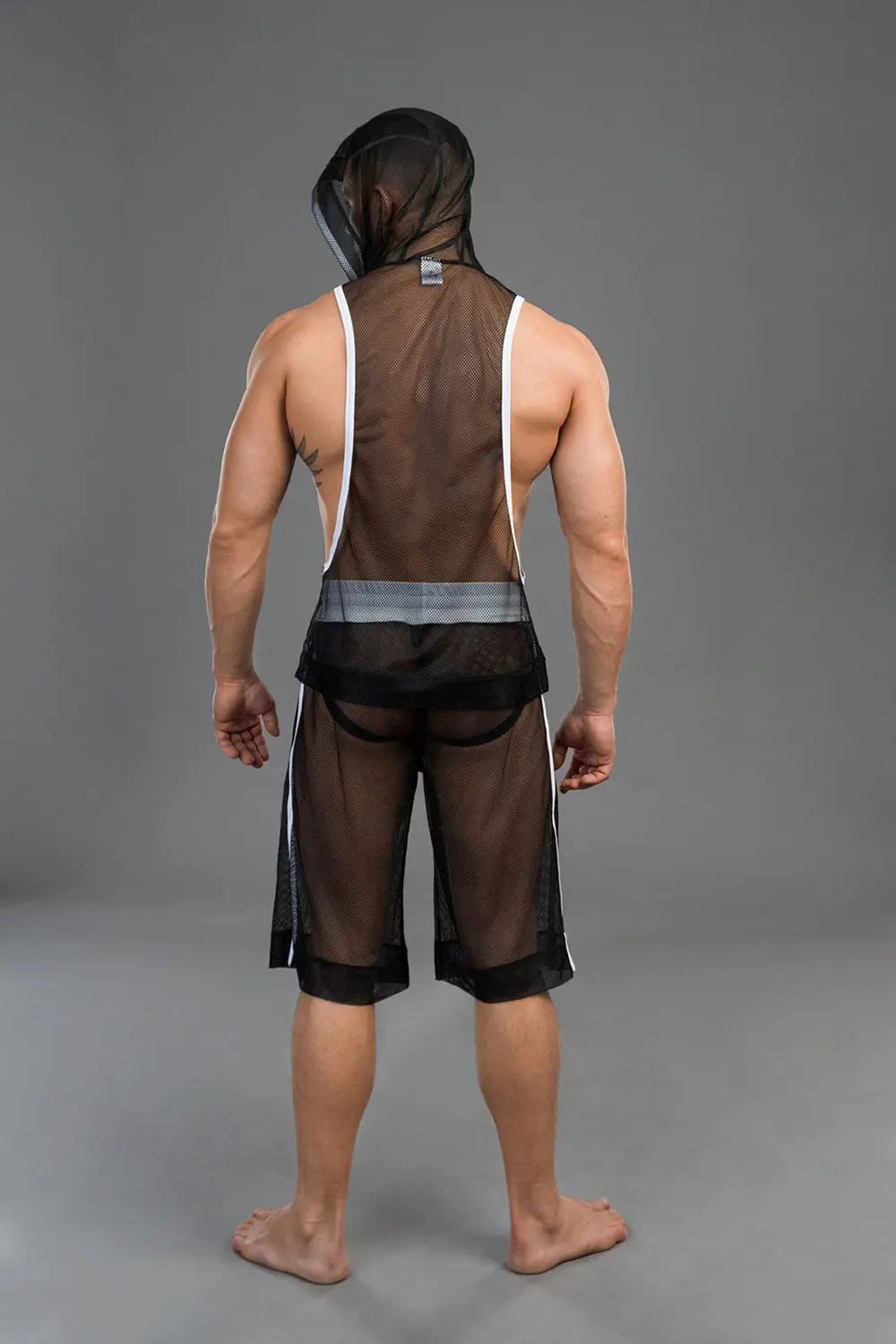 Youngero. Sleeveless Mesh Hoodie. White