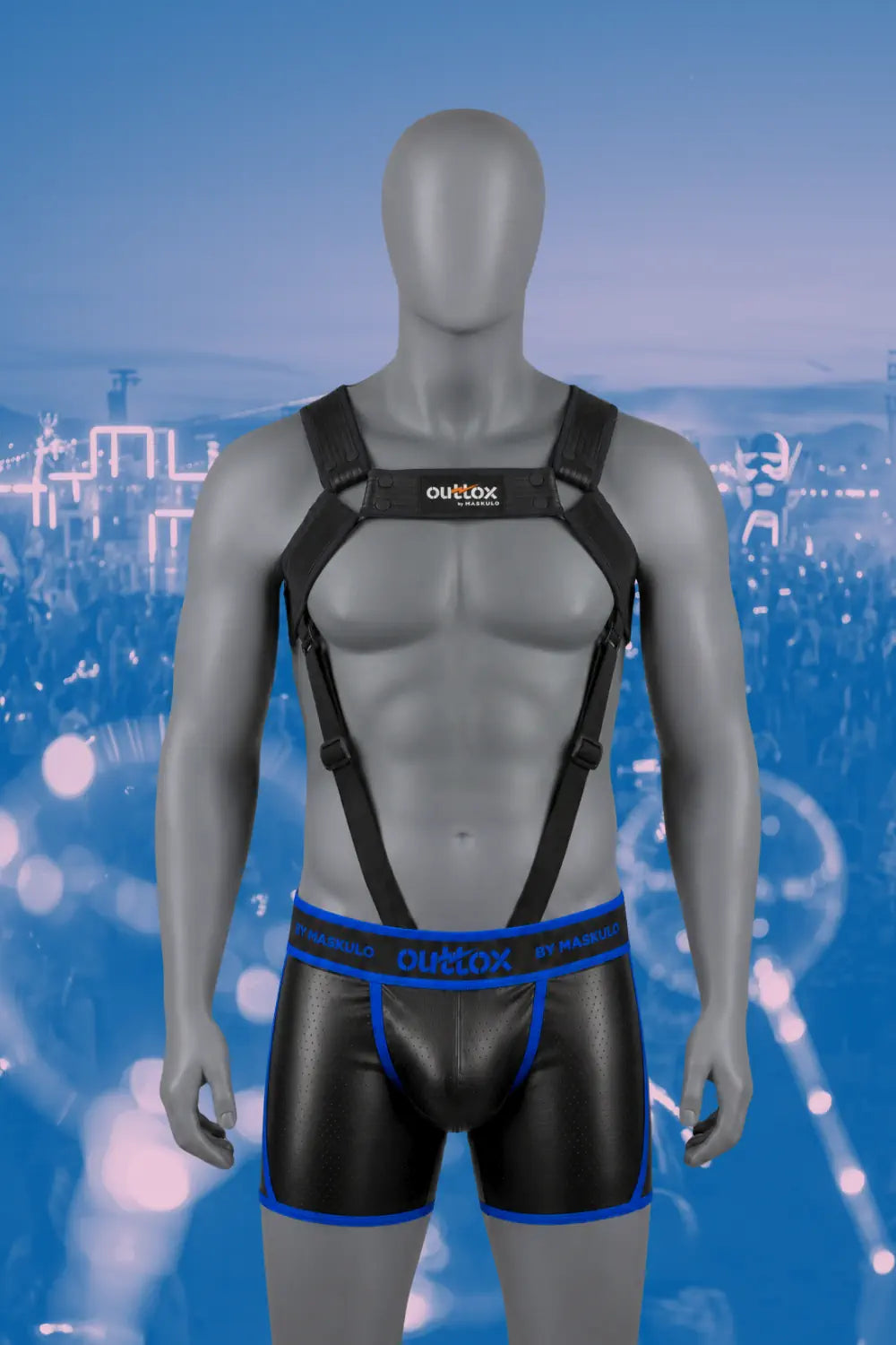 Outtox por Maskulo. Arnês de corpo com fechos. Preto