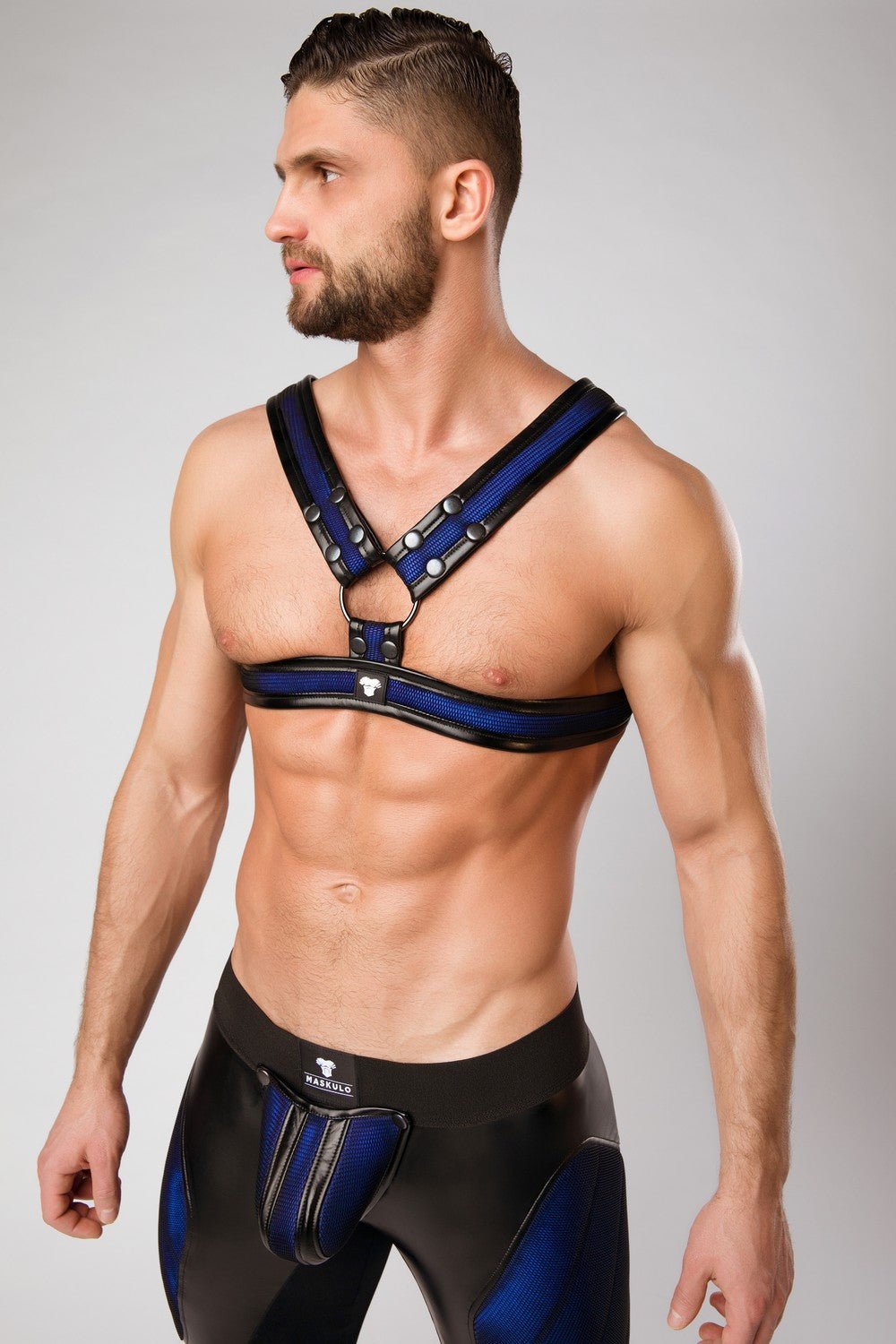 Armored. Color - Under. '2 Fronts' Chest Harness. Blue Royal - MHR128-Y1 - Maskulo US NY FL