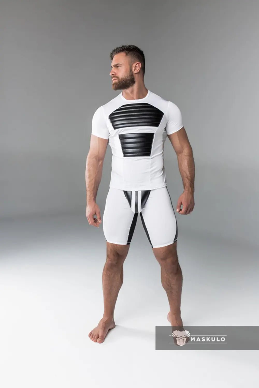 Armored. Men's Shorts. Regular Rear. Pouch. White - MSH135-Y1 - Maskulo US NY FL