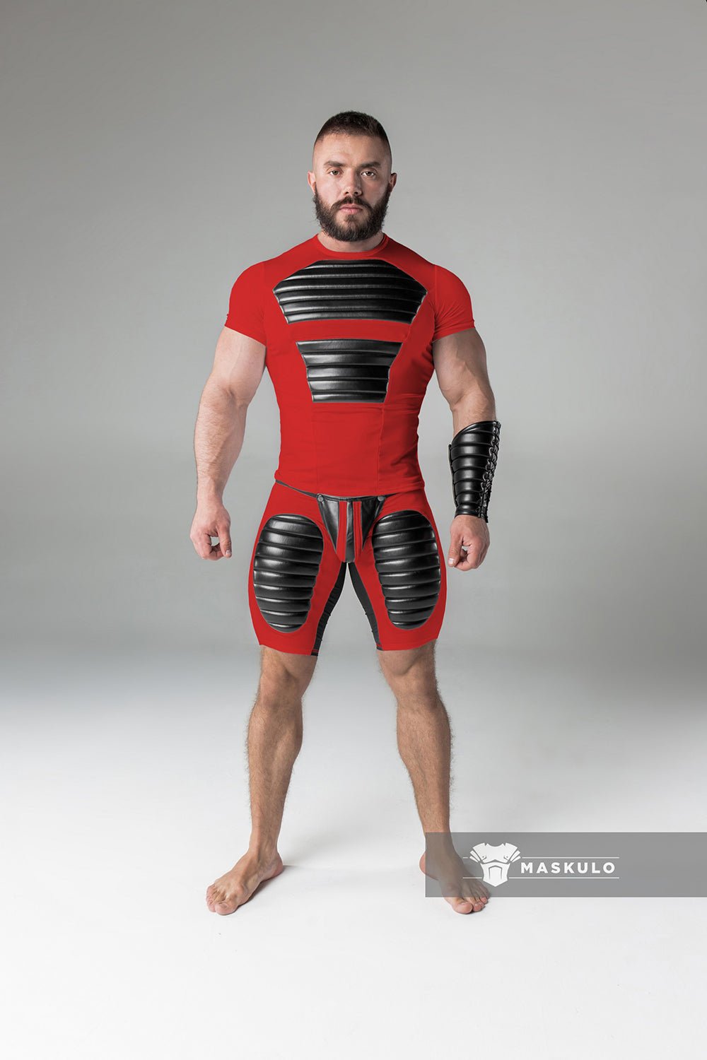 Armored. T-Shirt. Front Pads. Red - MTS116-Y1 - Maskulo US NY FL