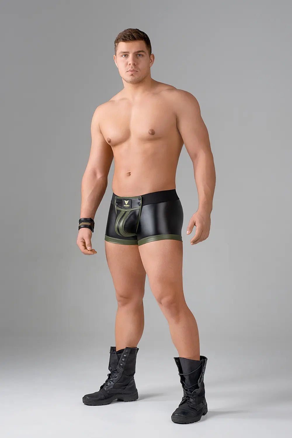 EnForce. Waist - high Codpiece Trunk shorts. Open Rear - MTR146-Y1 - Maskulo US NY FL