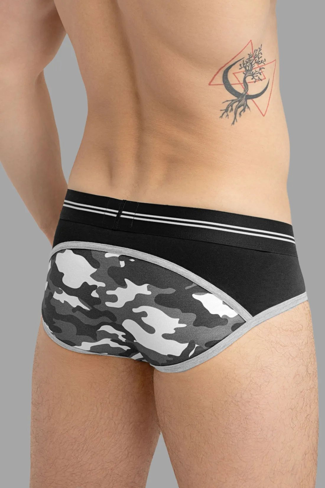 Military Briefs with Lifter. Black and Grey - Maskulo - MBR128 - Y3 - Maskulo Global (EU) Store