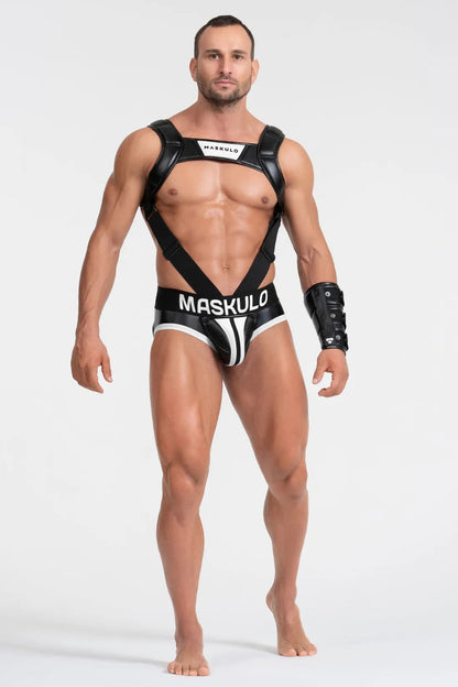 Briefs with Pads. Black and White - Maskulo - MBR131 - Y4 - Maskulo Global (EU) Store