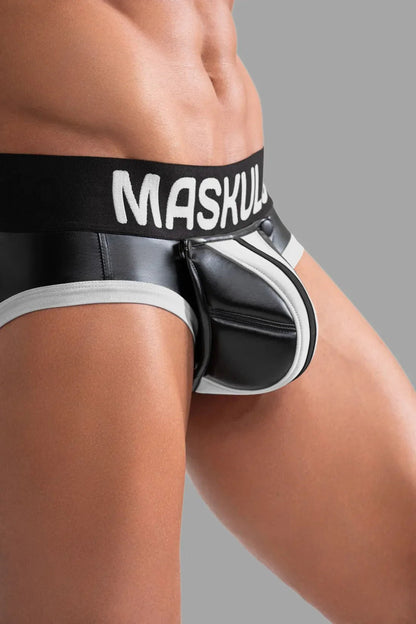 Briefs with Pads. Black and White - Maskulo - MBR131 - Y4 - Maskulo Global (EU) Store