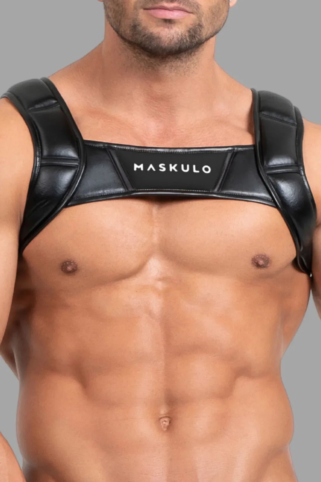 Bulldog Harness with 3D Logo. Black - Maskulo - MHR118 - Y5 - Maskulo Global (EU) Store