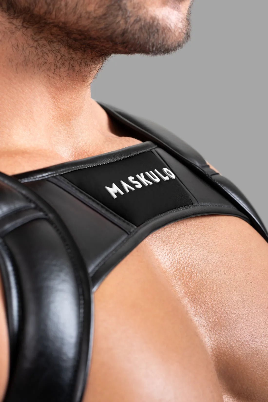 Bulldog Harness with 3D Logo. Black - Maskulo - MHR118 - Y5 - Maskulo Global (EU) Store