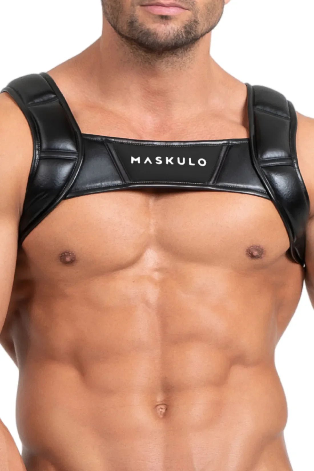 Bulldog Harness with 3D Logo. Black - Maskulo - MHR118 - Y5 - Maskulo Global (EU) Store