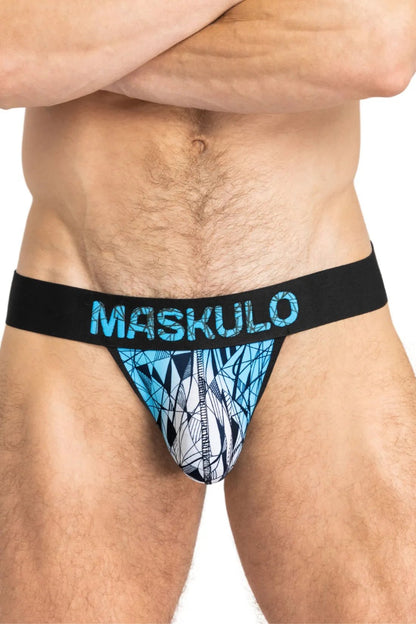 ARMOR Jock with ART - X effect. Black and Blue - Maskulo - MJS156 - Y2 - Maskulo Global (EU) Store