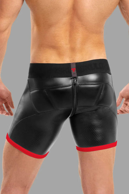 Basic Shorts with Pads. Zippered rear. Black and Red - Maskulo - MSH113 - Y5 - Maskulo Global (EU) Store