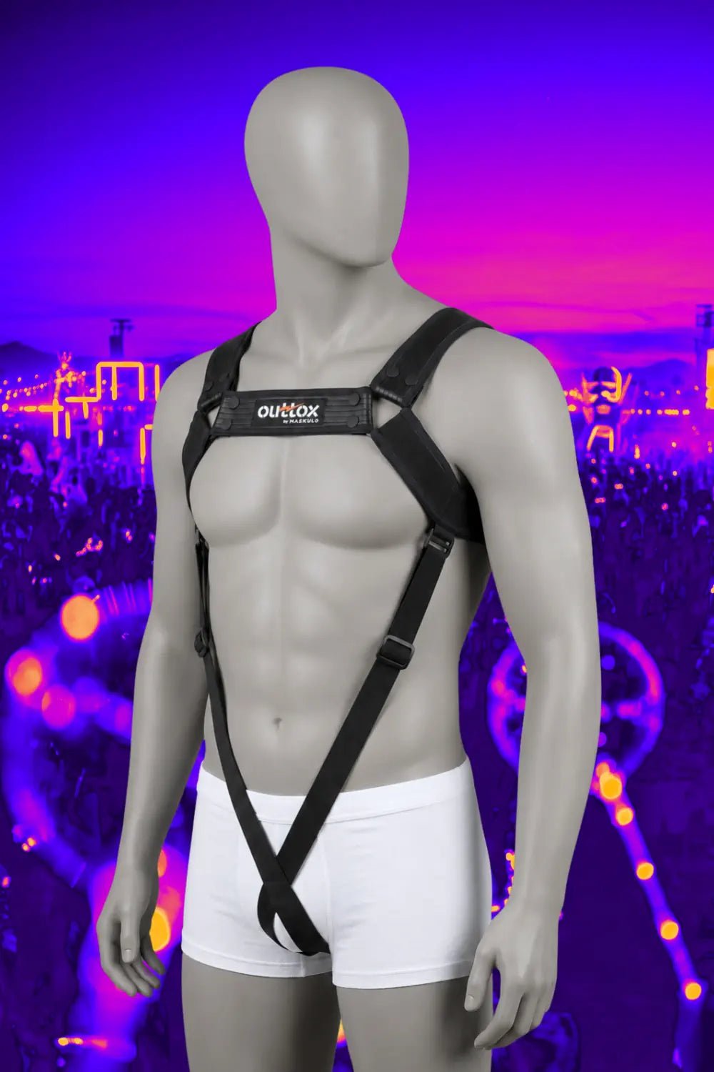Outtox Body Harness with Snaps. Black - XHR120-Y1 - Maskulo US NY FL