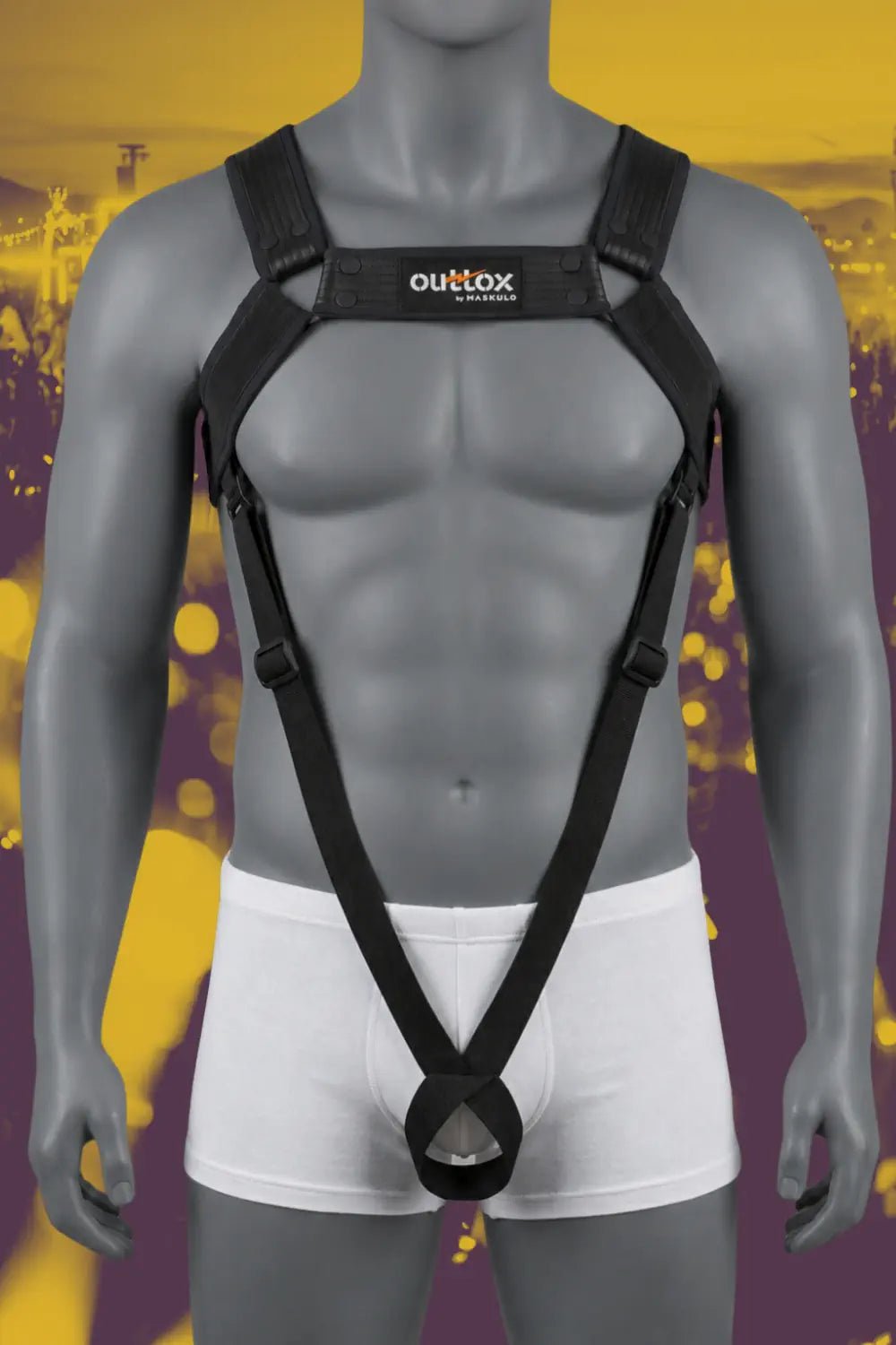 Outtox Body Harness with Snaps. Black - XHR120-Y1 - Maskulo US NY FL