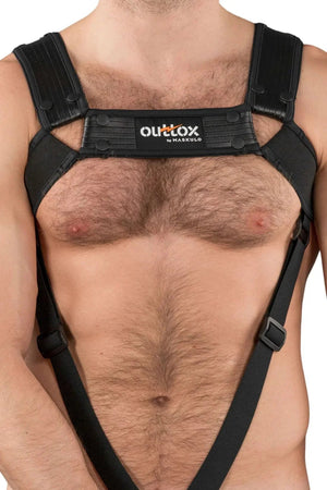 Outtox by Maskulo. Body Harness with Snaps. Black - XHR120 - Y1 - Maskulo US NY FL
