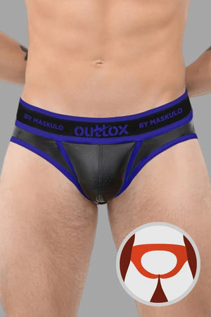 Outtox by Maskulo. Open Rear Briefs with Snap Codpiece. Blue - XBR114 - Y1 - Maskulo US NY FL
