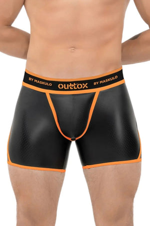 Outtox by Maskulo. Open Rear Shorts with Snap Codpiece. Orange - XSH118 - Y1 - Maskulo US NY FL