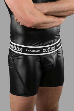 Outtox by Maskulo. Wrapped Rear Shorts with Snap Codpiece. Black - XSH117 - Y1 - Maskulo US NY FL
